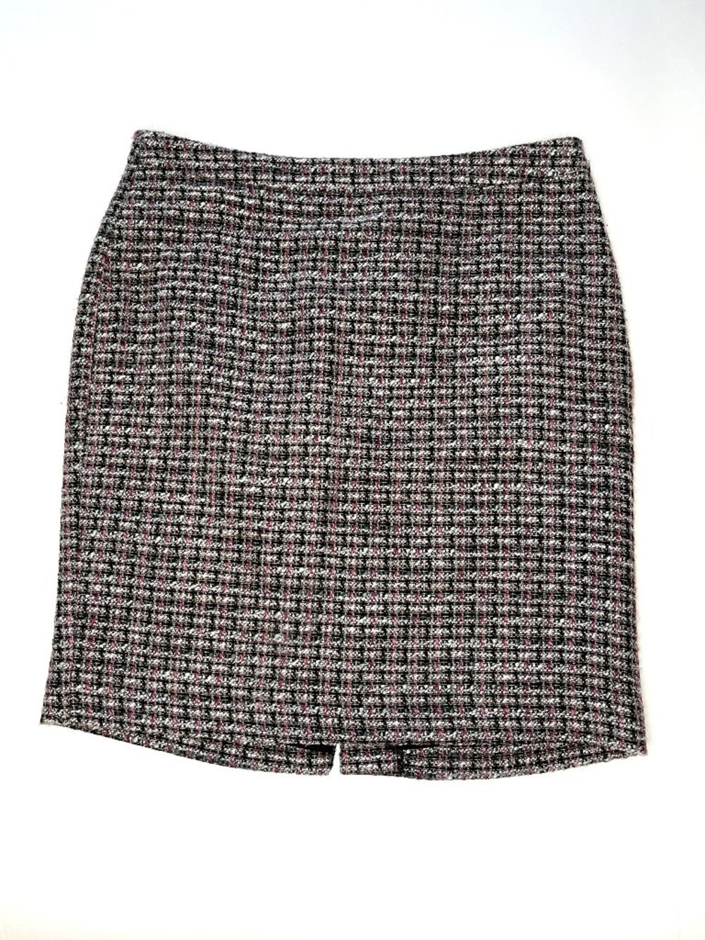 LOFT Black, White, Purple Tweed Textured Above Knee Skirt, Size 8